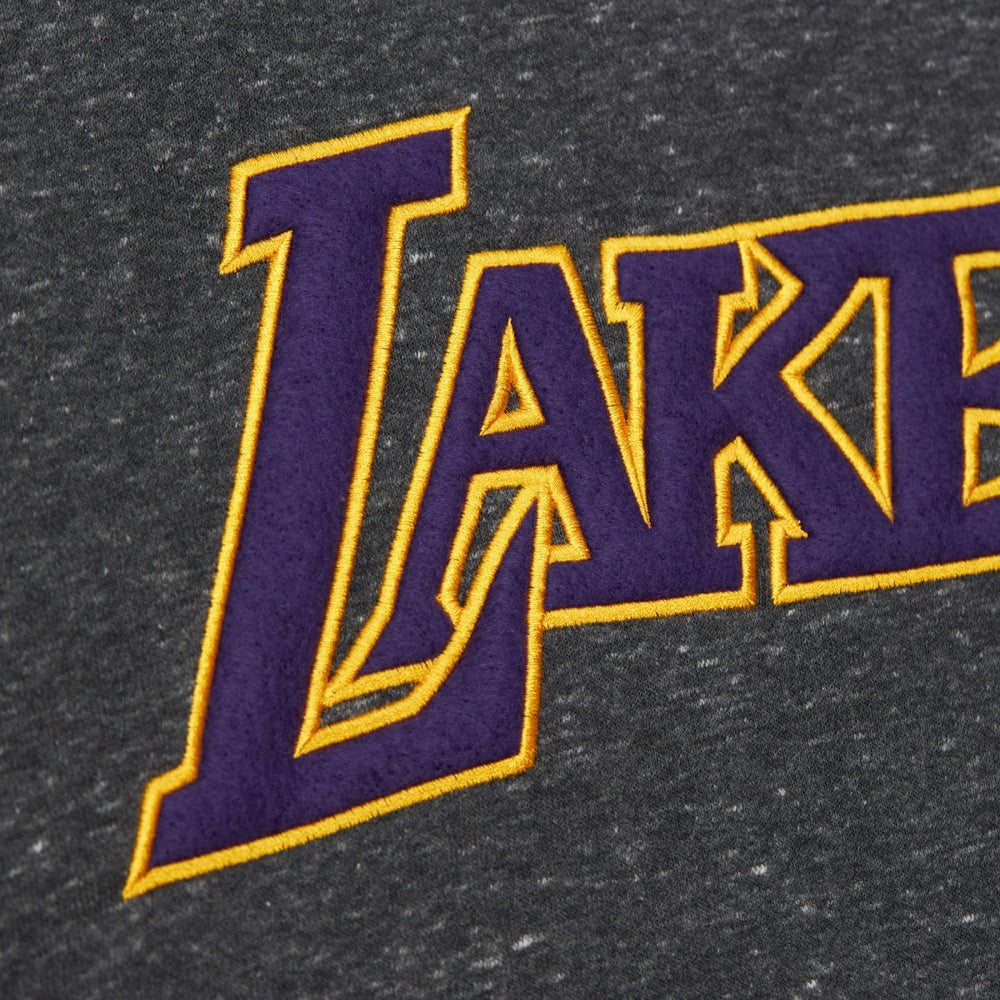 Los Angeles Lakers Black Out Collection Snow Washed Vintage Logo Pullover Sweatshirt Black - NBA