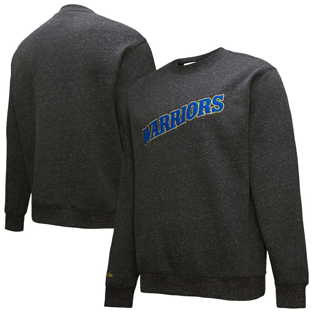 Golden State Warriors Black Out Collection Snow Washed Vintage Logo Pullover Sweatshirt Black - NBA