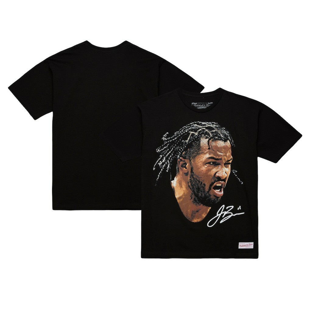 Jalen Brunson NBA Unisex Real Big Face Player T-Shirt Black - NBA