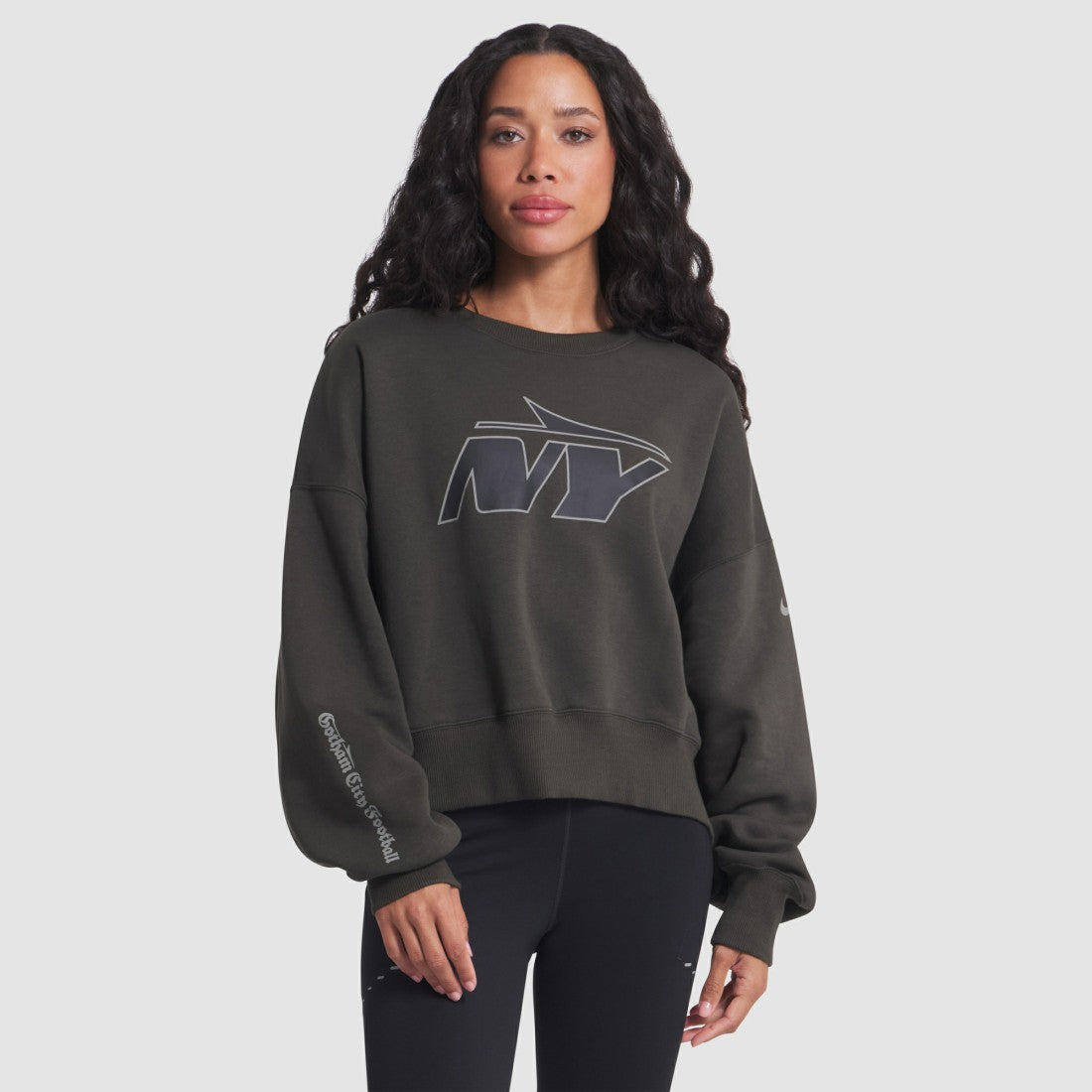New York Jets Women's 2025 Rivalries Collection Oversized Phoenix Fleece Sweatshirt Gotham Green | Nike for Sale