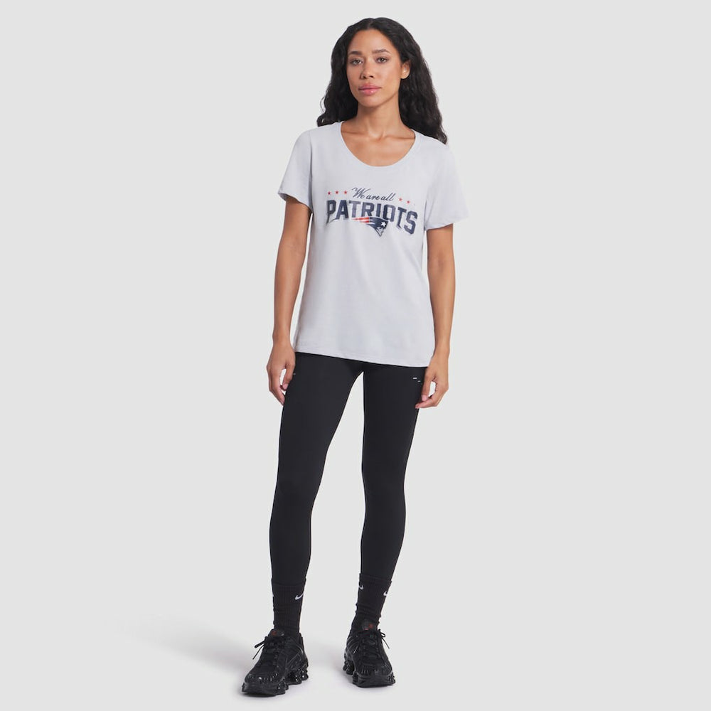 New England Patriots Women's 2025 Rivalries Collection Slub Dri-FIT T-Shirt Silver | Nike for Sale