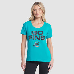 Miami Dolphins Women's 2025 Rivalries Collection Slub Dri-FIT T-Shirt Turbo Green | Nike for Sale