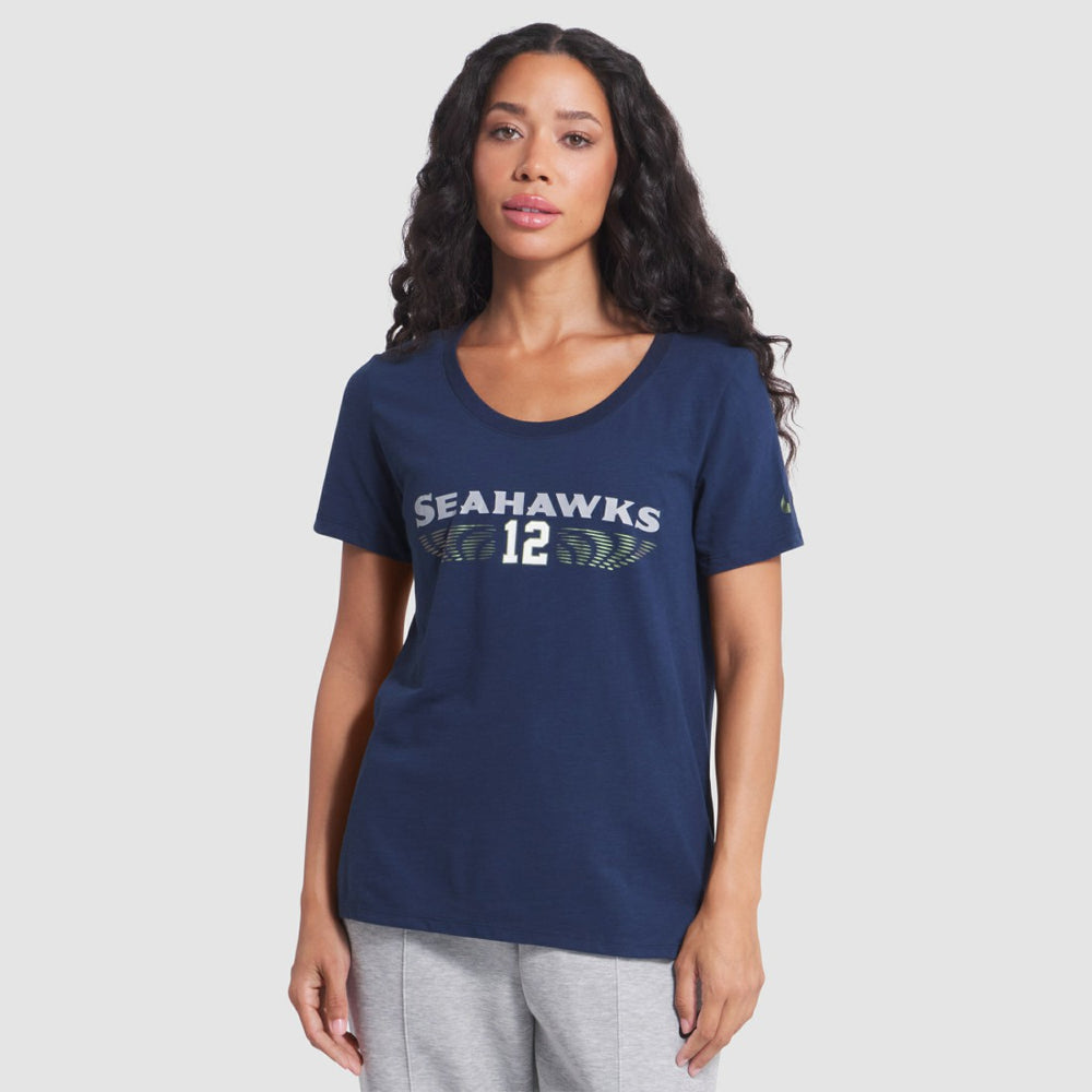 Seattle Seahawks Women's 2025 Rivalries Collection Slub Dri-FIT T-Shirt College Navy | Nike for Sale