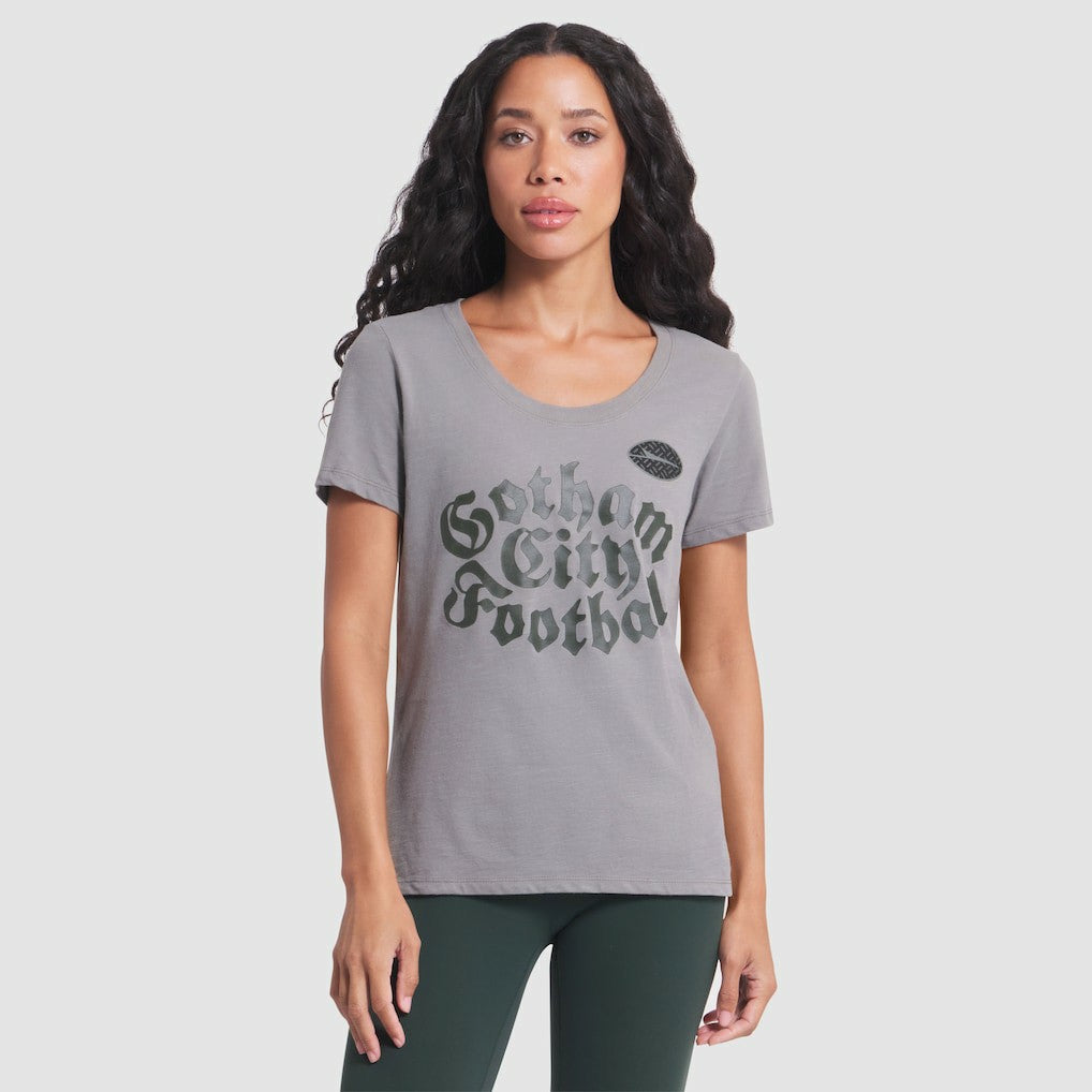 New York Jets Women's 2025 Rivalries Collection Slub Dri-FIT T-Shirt Iron Ore | Nike for Sale