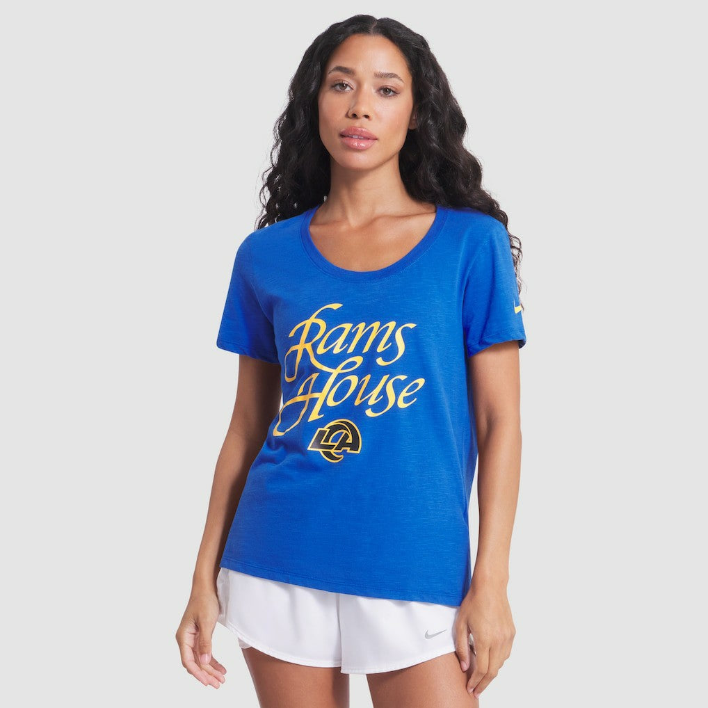 Los Angeles Rams Women's 2025 Rivalries Collection Slub Dri-FIT T-Shirt Royal | Nike for Sale