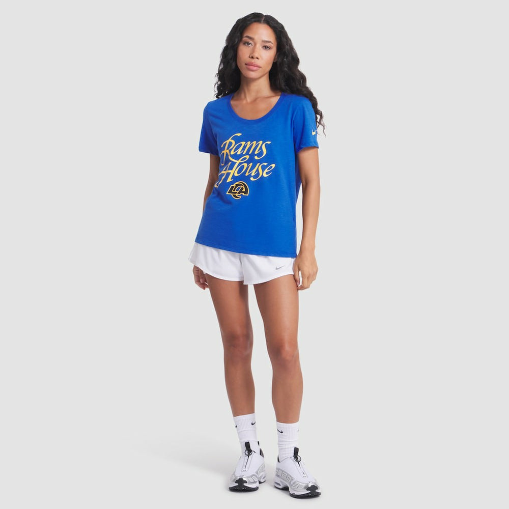 Los Angeles Rams Women's 2025 Rivalries Collection Slub Dri-FIT T-Shirt Royal | Nike for Sale