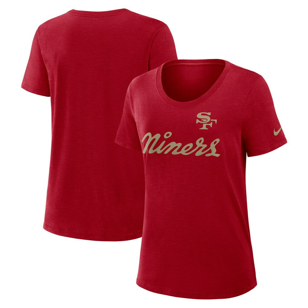 San Francisco 49ers Women's 2025 Rivalries Collection Slub Dri-FIT T-Shirt Scarlet | Nike for Sale