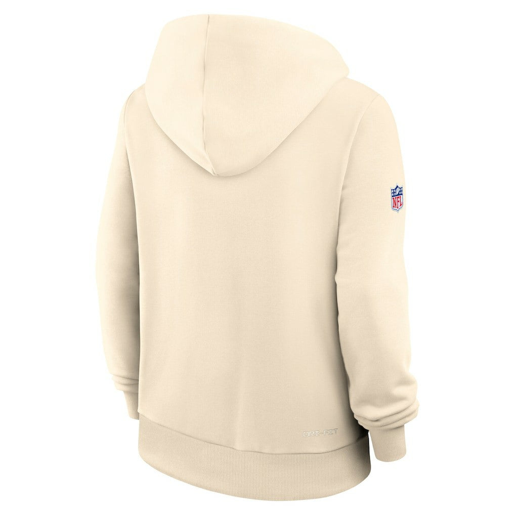 Arizona Cardinals Women's 2025 Rivalries Collection Standard Issue Sideline Dri-FIT Hoodie Natural | Nike for Sale