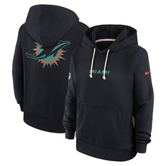 Miami Dolphins Women's 2025 Rivalries Collection Standard Issue Sideline Dri-FIT Hoodie Pitch Blue | Nike for Sale