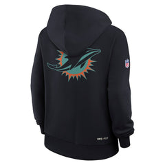 Miami Dolphins Women's 2025 Rivalries Collection Standard Issue Sideline Dri-FIT Hoodie Pitch Blue | Nike for Sale