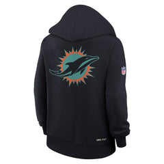 Miami Dolphins Women's 2025 Rivalries Collection Standard Issue Sideline Dri-FIT Hoodie Pitch Blue | Nike for Sale