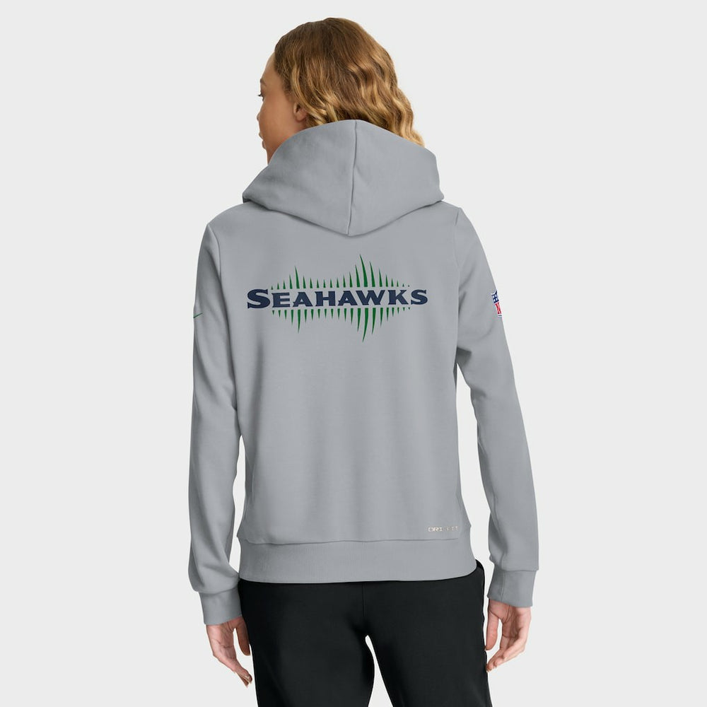 Seattle Seahawks Women's 2025 Rivalries Collection Standard Issue Sideline Dri-FIT Hoodie Wolf Gray | Nike for Sale
