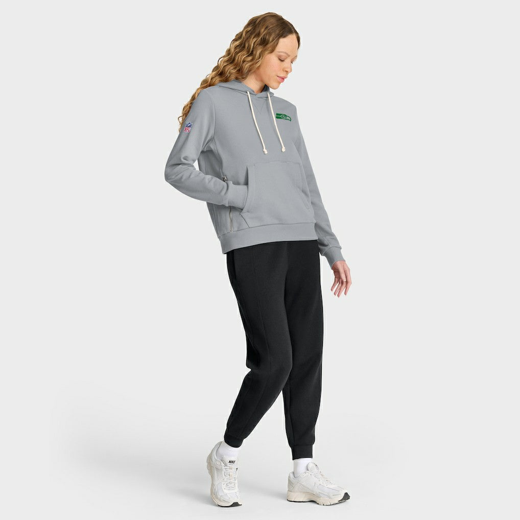 Seattle Seahawks Women's 2025 Rivalries Collection Standard Issue Sideline Dri-FIT Hoodie Wolf Gray | Nike for Sale