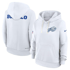 Buffalo Bills Women's 2025 Rivalries Collection Standard Issue Sideline Dri-FIT Hoodie White | Nike for Sale