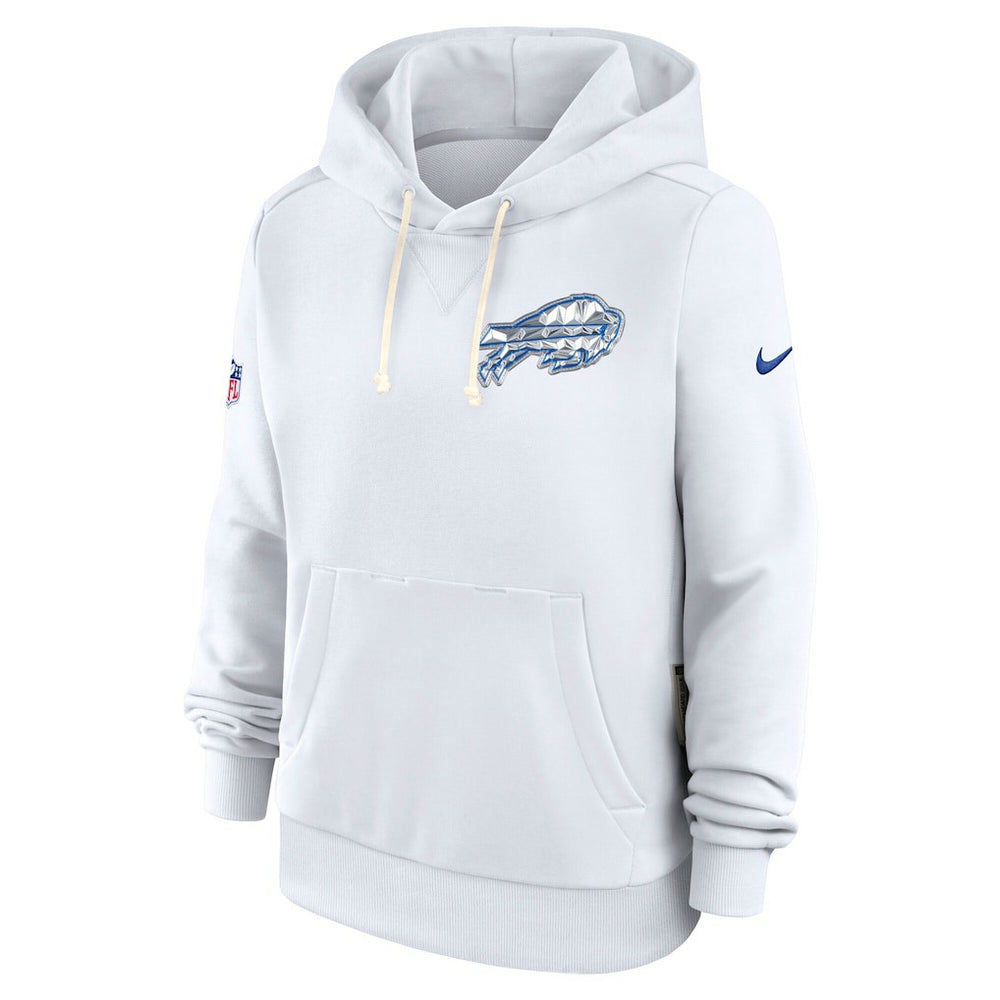 Buffalo Bills Women's 2025 Rivalries Collection Standard Issue Sideline Dri-FIT Hoodie White | Nike for Sale