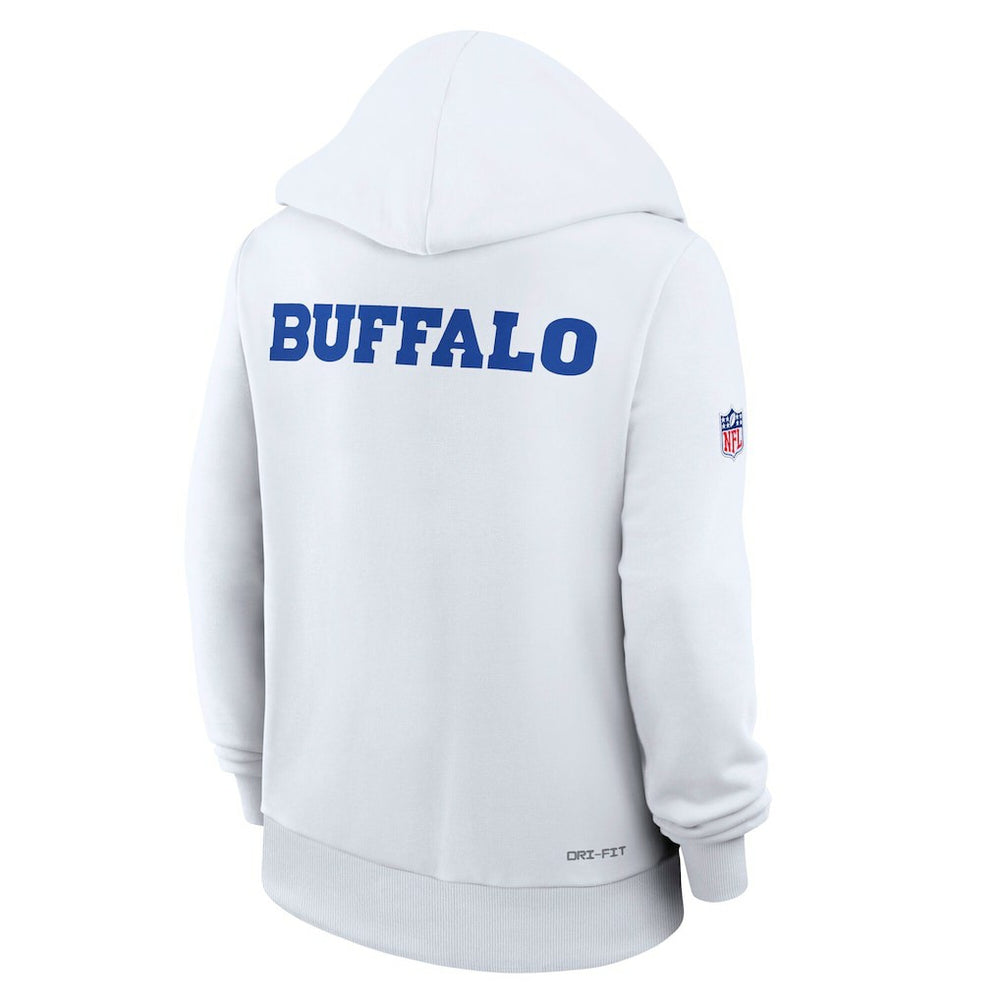 Buffalo Bills Women's 2025 Rivalries Collection Standard Issue Sideline Dri-FIT Hoodie White | Nike for Sale