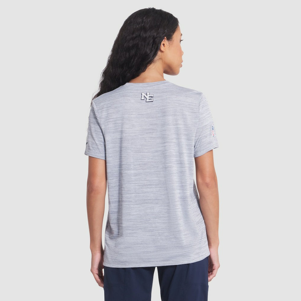 New England Patriots Women's 2025 Rivalries Collection Sideline Velocity Dri-FIT T-Shirt Silver | Nike for Sale