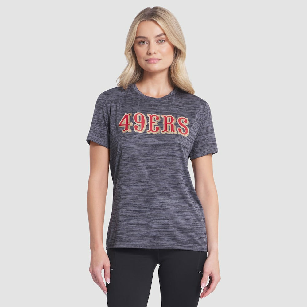 San Francisco 49ers Women's 2025 Rivalries Collection Sideline Velocity Dri-FIT T-Shirt Heather Charcoal | Nike for Sale