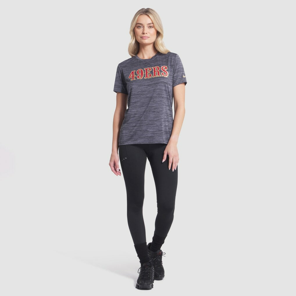San Francisco 49ers Women's 2025 Rivalries Collection Sideline Velocity Dri-FIT T-Shirt Heather Charcoal | Nike for Sale