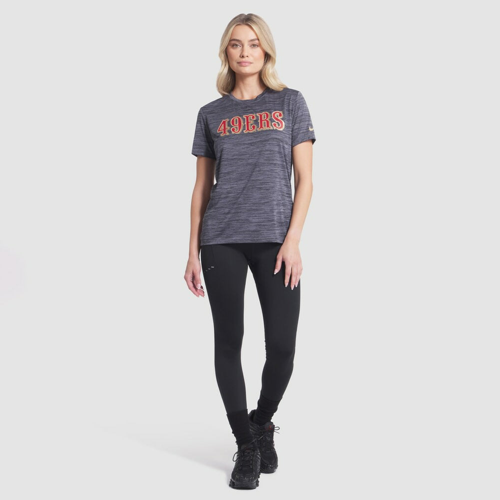 San Francisco 49ers Women's 2025 Rivalries Collection Sideline Velocity Dri-FIT T-Shirt Heather Charcoal | Nike for Sale