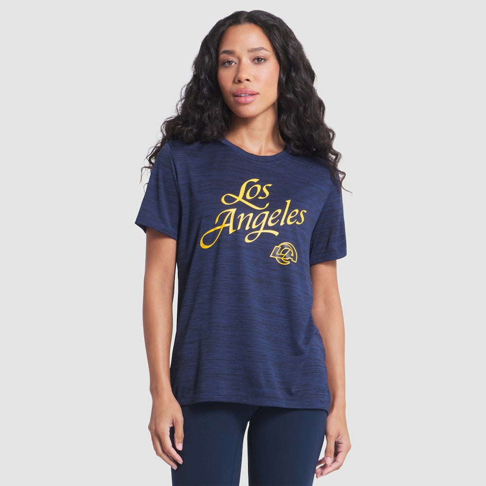 Los Angeles Rams Women's 2025 Rivalries Collection Sideline Velocity Dri-FIT T-Shirt Midnight Blue | Nike for Sale