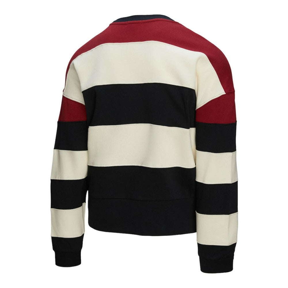 Philadelphia Phillies Mitchell & Ness Women's Cooperstown Collection Blocked Fleece Pullover Sweatshirt- Burgundy/Black Pullover - MLB