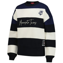 Minnesota Twins Mitchell & Ness Women's Cooperstown Collection Blocked Fleece Pullover Sweatshirt- Navy/Black Pullover - MLB