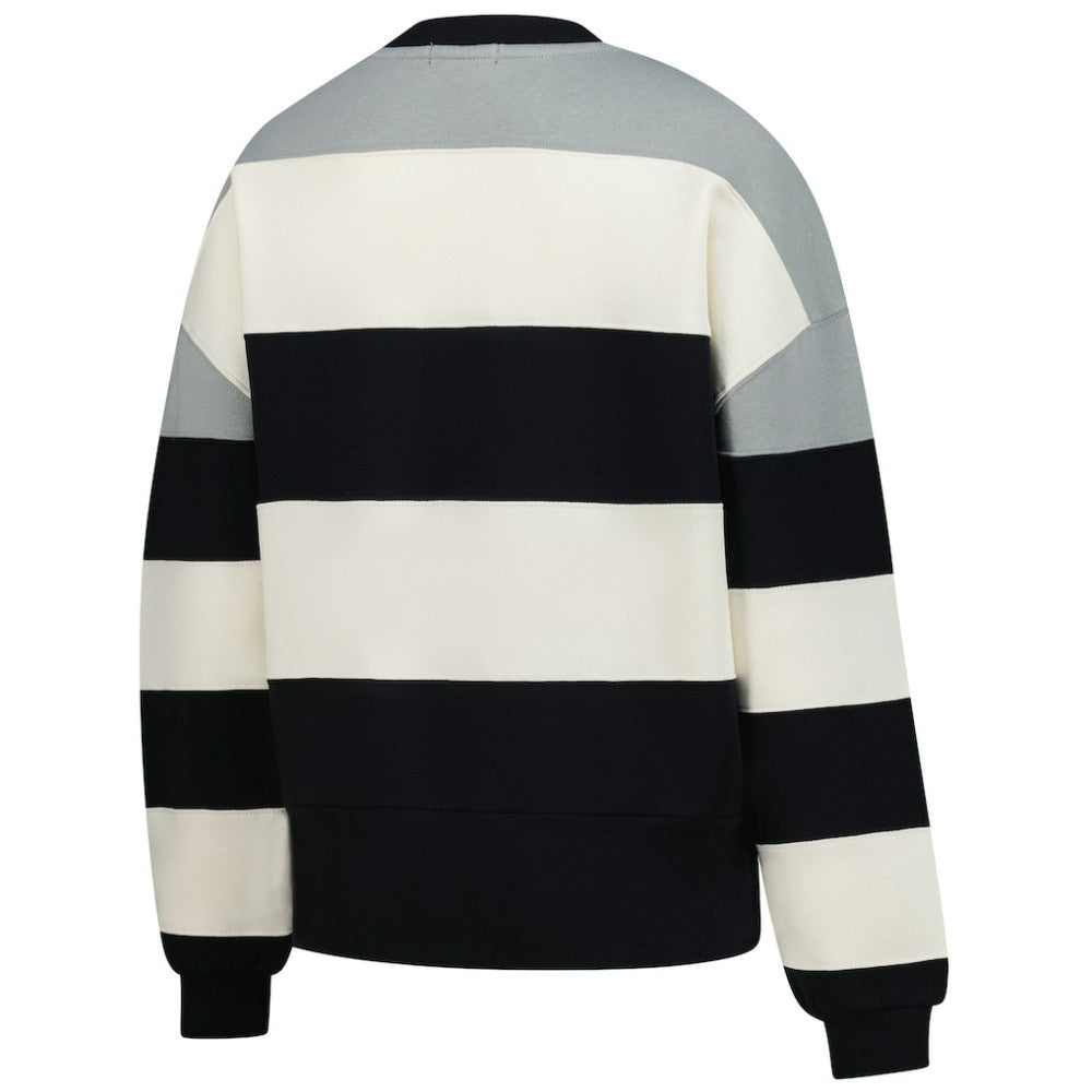 Milwaukee Brewers Mitchell & Ness Women's Cooperstown Collection Blocked Fleece Pullover Sweatshirt- Gray/Black Pullover - MLB