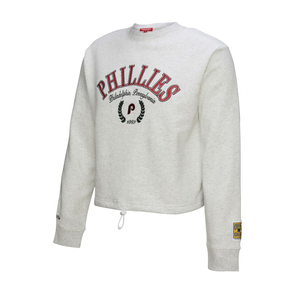 Philadelphia Phillies Mitchell & Ness Women's Cropped Toggle Pullover Sweatshirt - MLB