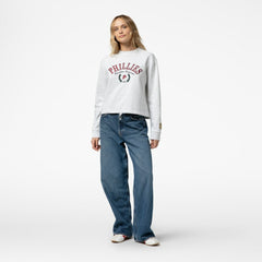 Philadelphia Phillies Mitchell & Ness Women's Cropped Toggle Pullover Sweatshirt - MLB
