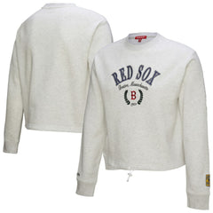Boston Red Sox Mitchell & Ness Women's Cropped Toggle Pullover Sweatshirt - MLB