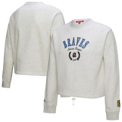 Atlanta Braves Mitchell & Ness Women's Cropped Toggle Pullover Sweatshirt - MLB