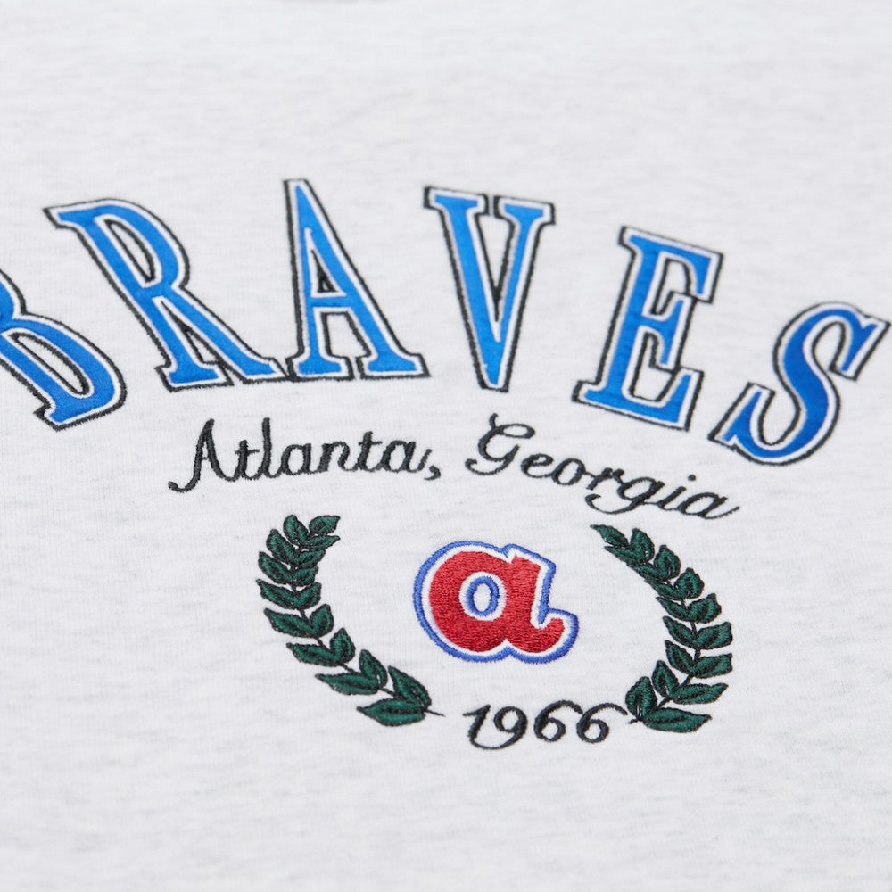 Atlanta Braves Mitchell & Ness Women's Cropped Toggle Pullover Sweatshirt - MLB