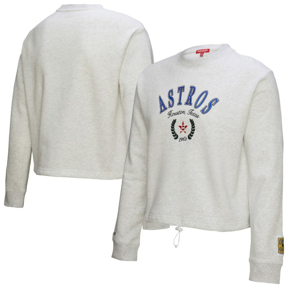 Houston Astros Mitchell & Ness Women's Cropped Toggle Pullover Sweatshirt - MLB