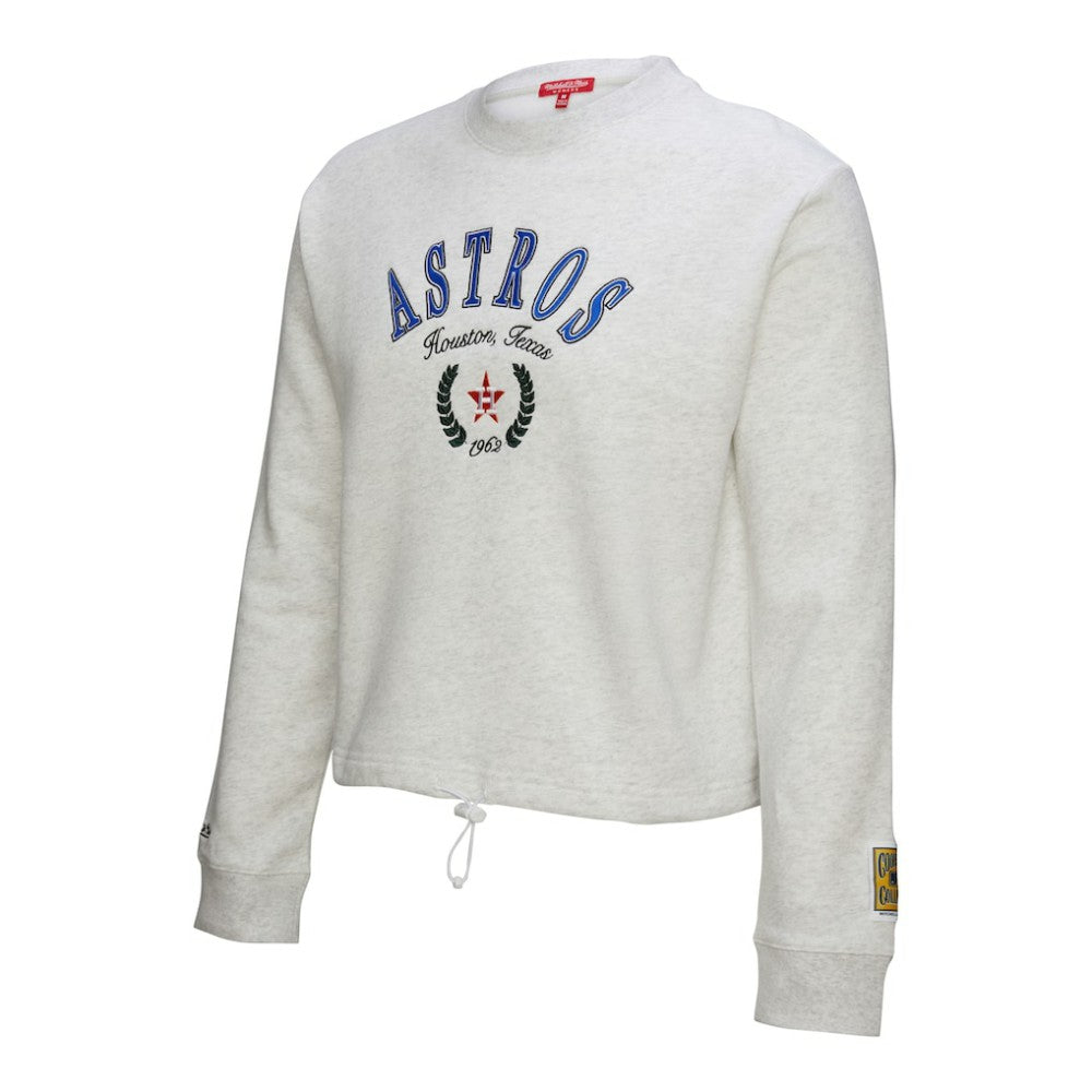 Houston Astros Mitchell & Ness Women's Cropped Toggle Pullover Sweatshirt - MLB