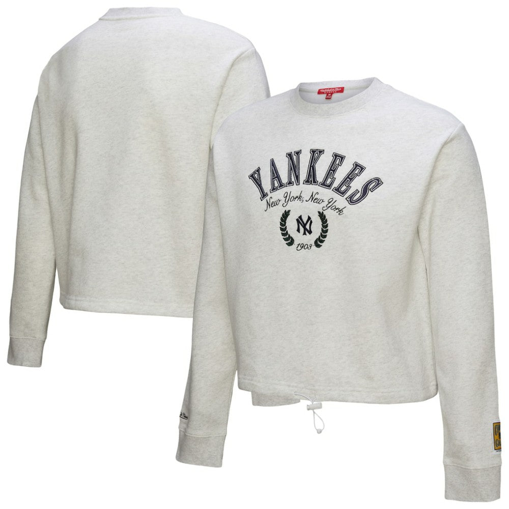 New York Yankees Mitchell & Ness Women's Cropped Toggle Pullover Sweatshirt - MLB