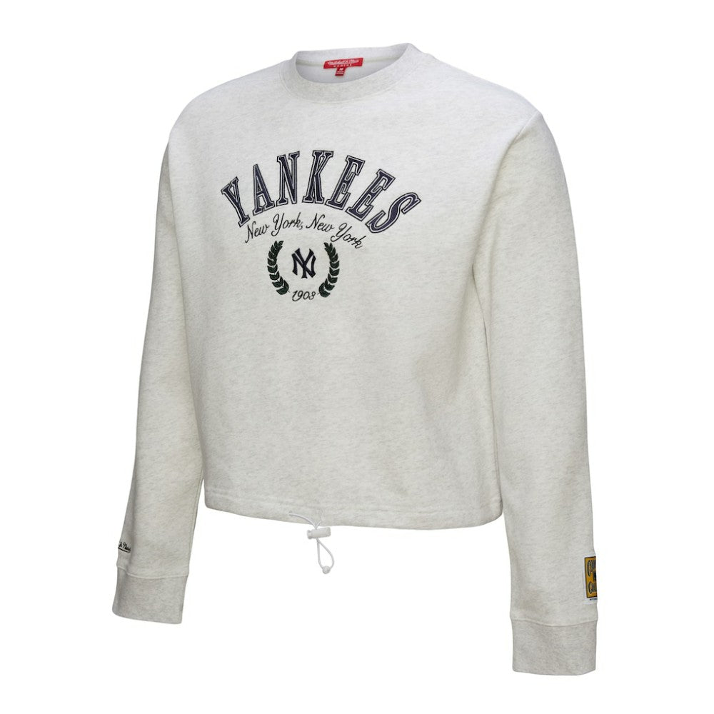 New York Yankees Mitchell & Ness Women's Cropped Toggle Pullover Sweatshirt - MLB