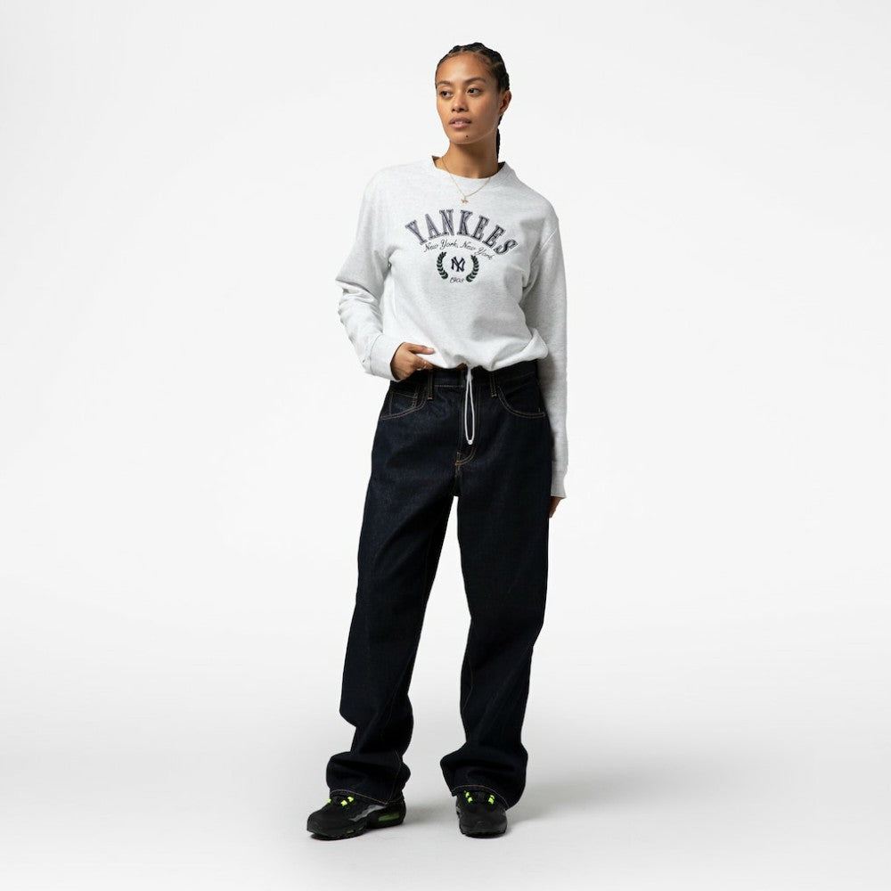 New York Yankees Mitchell & Ness Women's Cropped Toggle Pullover Sweatshirt - MLB