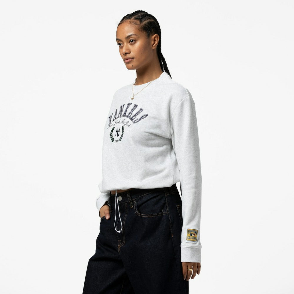 New York Yankees Mitchell & Ness Women's Cropped Toggle Pullover Sweatshirt - MLB