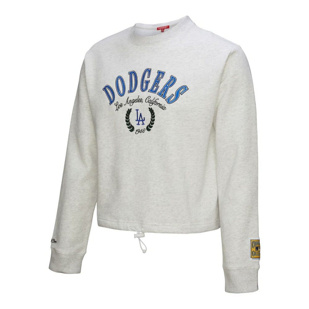 Los Angeles Dodgers Mitchell & Ness Women's Cropped Toggle Pullover Sweatshirt - MLB