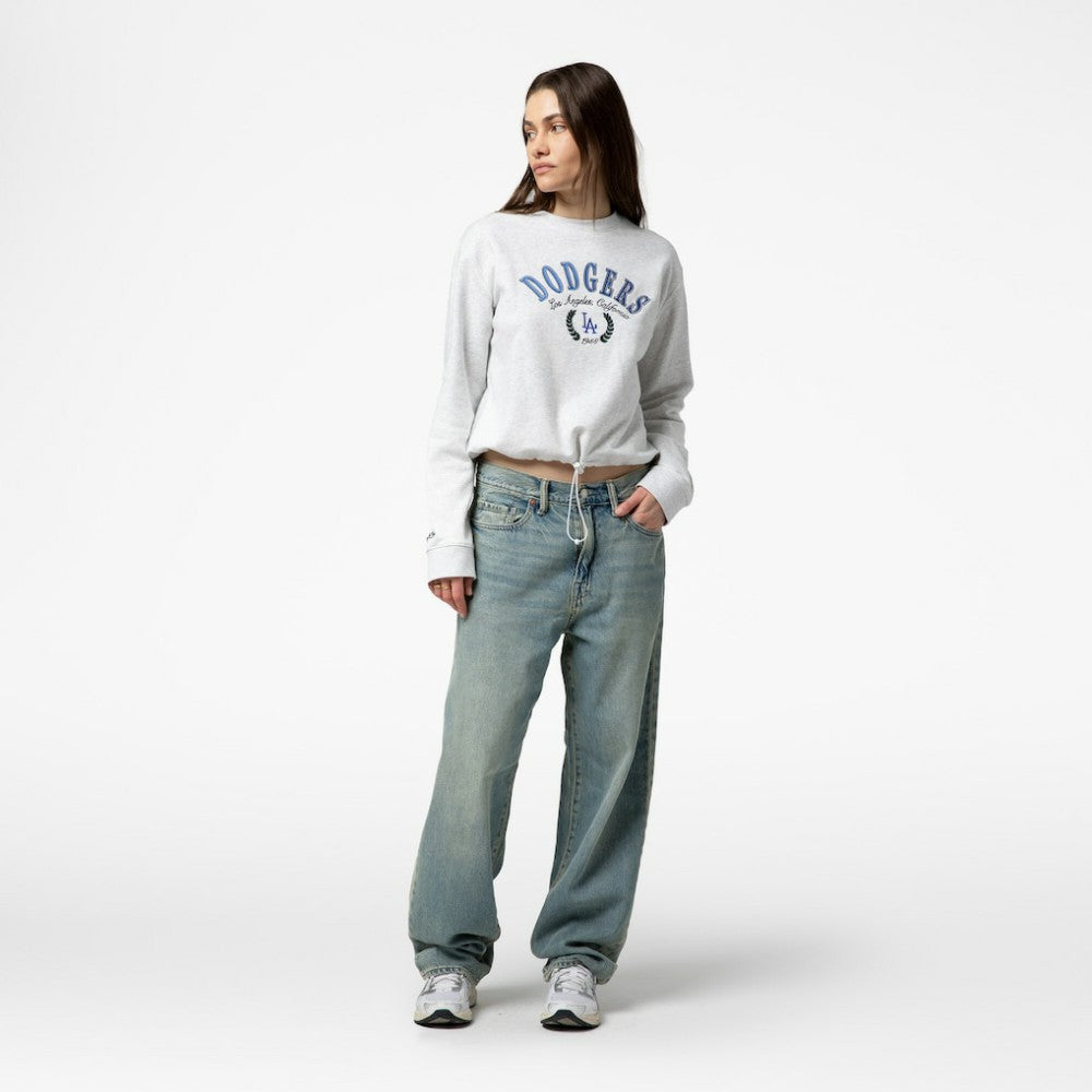 Los Angeles Dodgers Mitchell & Ness Women's Cropped Toggle Pullover Sweatshirt - MLB