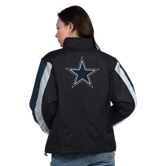 Dallas Cowboys Starter Women's Thursday Night Gridiron Half-Zip Jacket Black/Navy | NFL