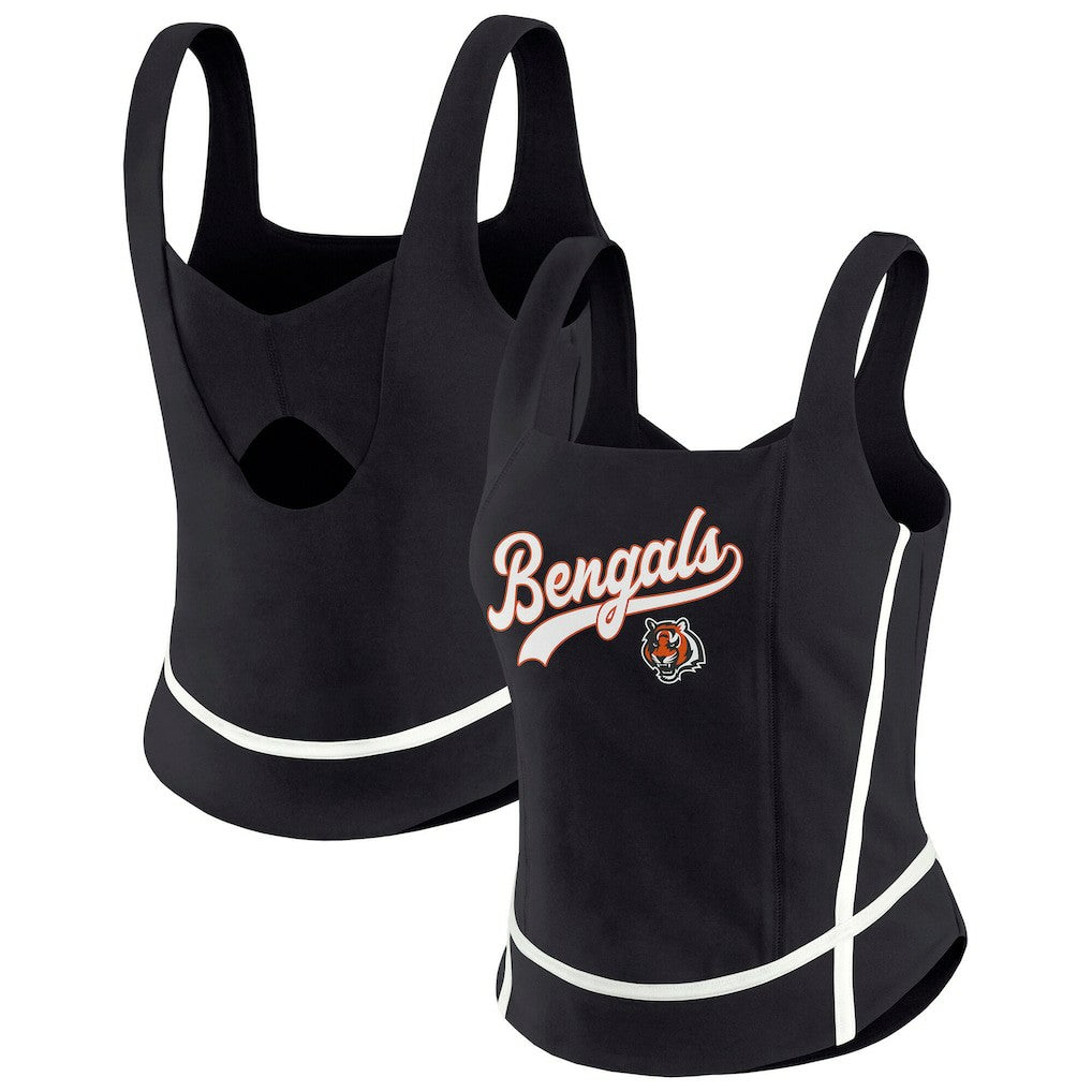 Cincinnati Bengals WEAR by Erin Andrews Women's Square Neck Tank Top Black | NFL