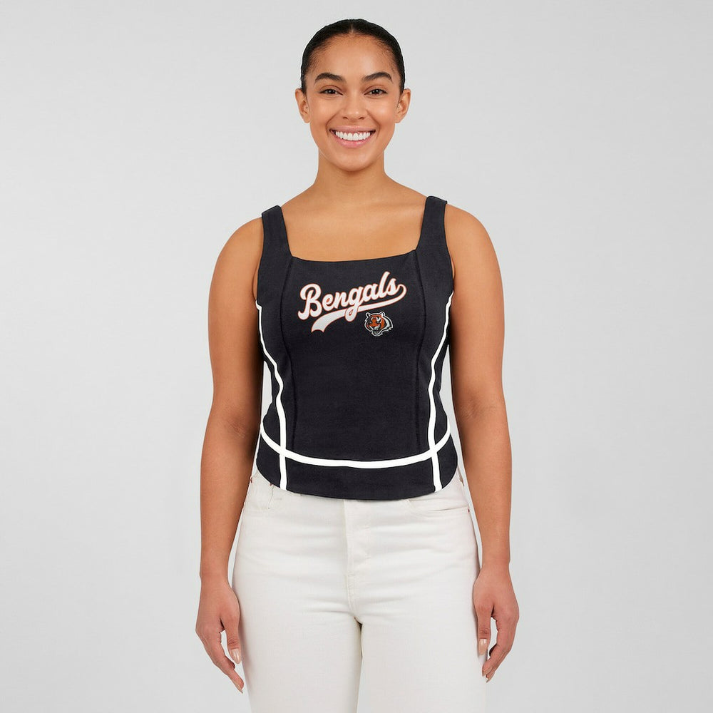 Cincinnati Bengals WEAR by Erin Andrews Women's Square Neck Tank Top Black | NFL