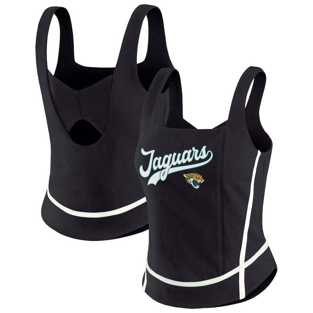 Jacksonville Jaguars WEAR by Erin Andrews Women's Square Neck Tank Top Black | NFL