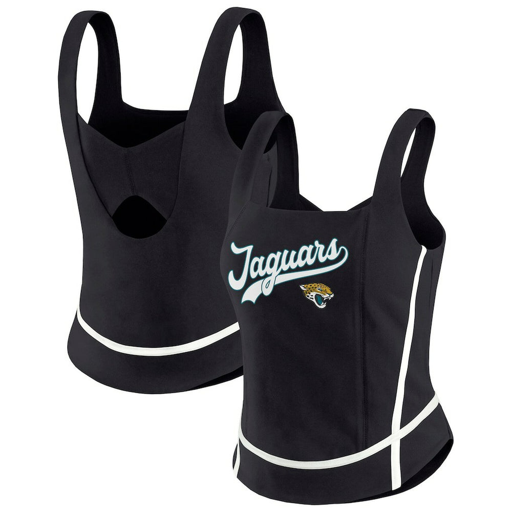 Jacksonville Jaguars WEAR by Erin Andrews Women's Square Neck Tank Top Black | NFL