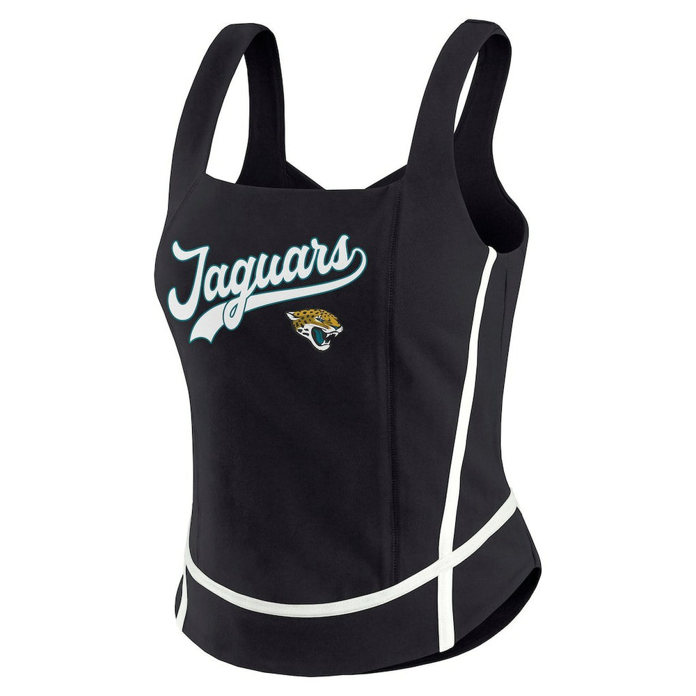 Jacksonville Jaguars WEAR by Erin Andrews Women's Square Neck Tank Top Black | NFL