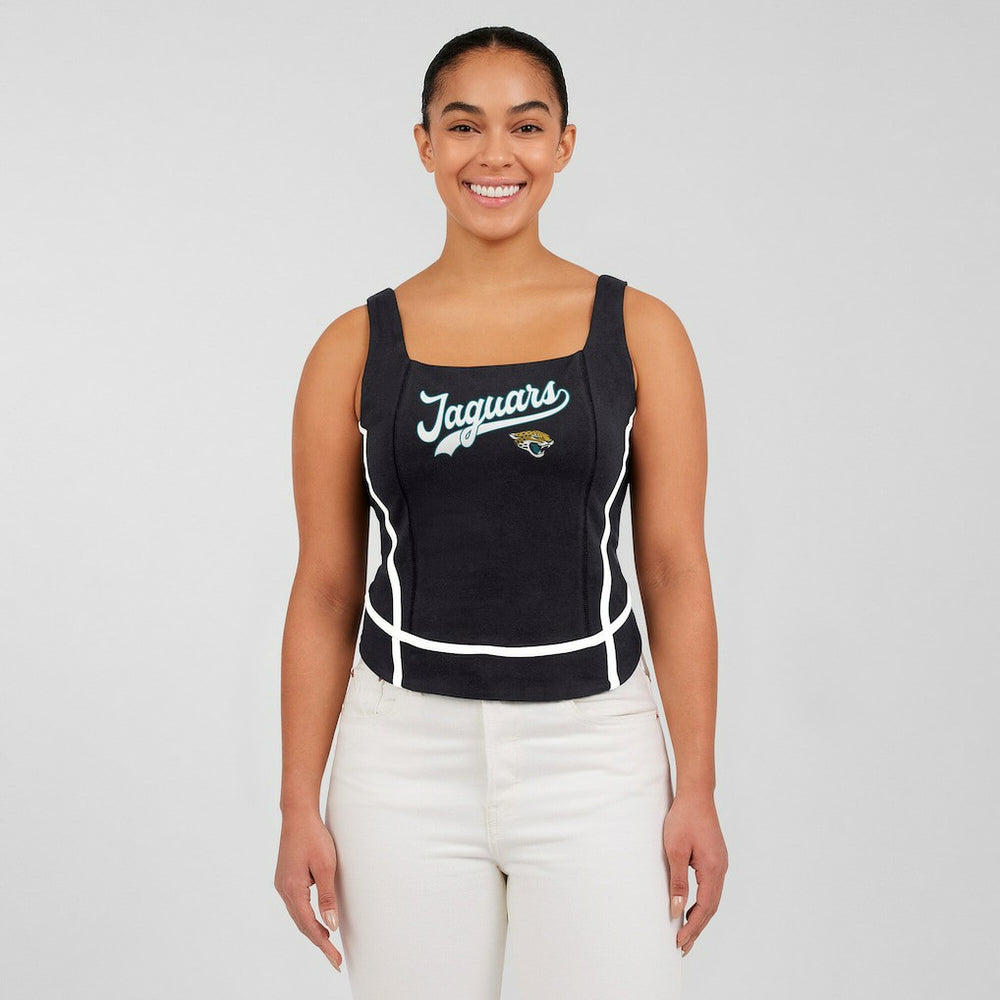 Jacksonville Jaguars WEAR by Erin Andrews Women's Square Neck Tank Top Black | NFL