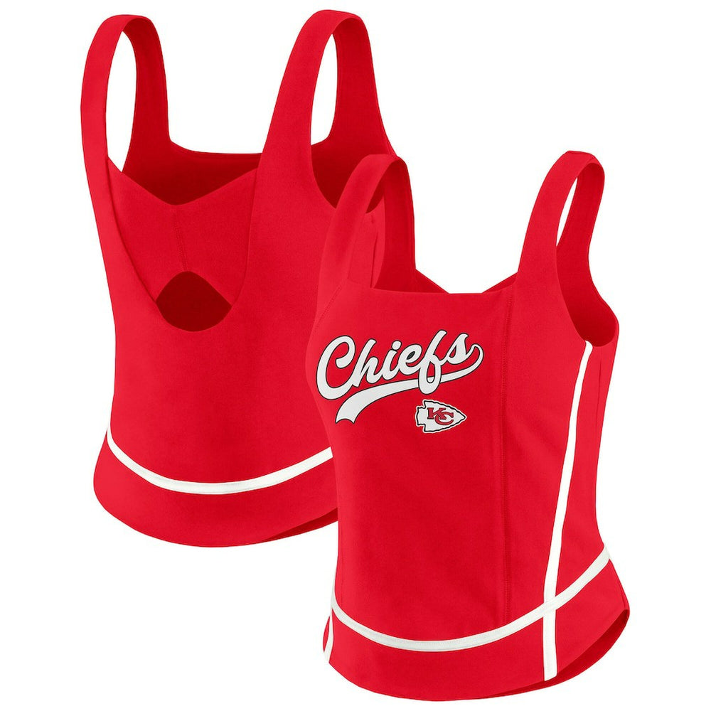 Kansas City Chiefs WEAR by Erin Andrews Women's Square Neck Tank Top Red | NFL