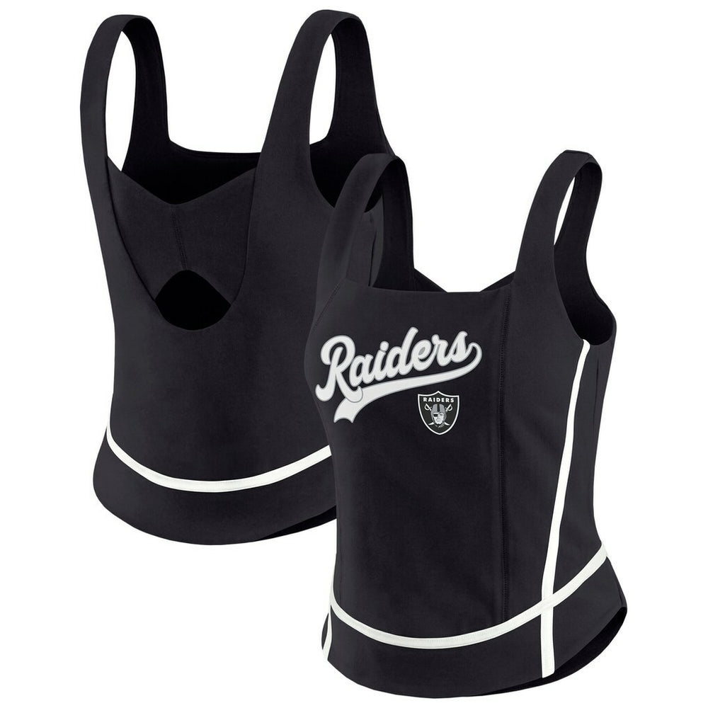 Las Vegas Raiders WEAR by Erin Andrews Women's Square Neck Tank Top Black | NFL
